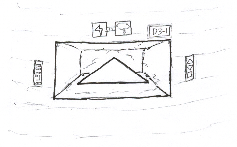 The triangular prism, nestled inside the alcove of the main pillar
