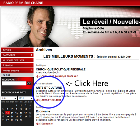 Click to go to the Radio-Canada page with our clip